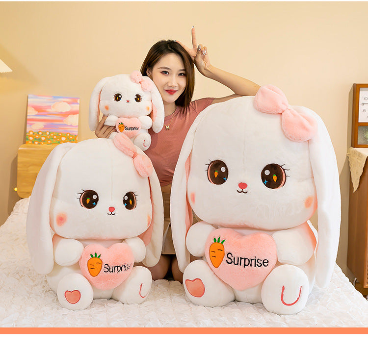 PELUCHE CONEJO KAWAI + RAMITO DE ROSAS ARTIFICIALES 👸💖