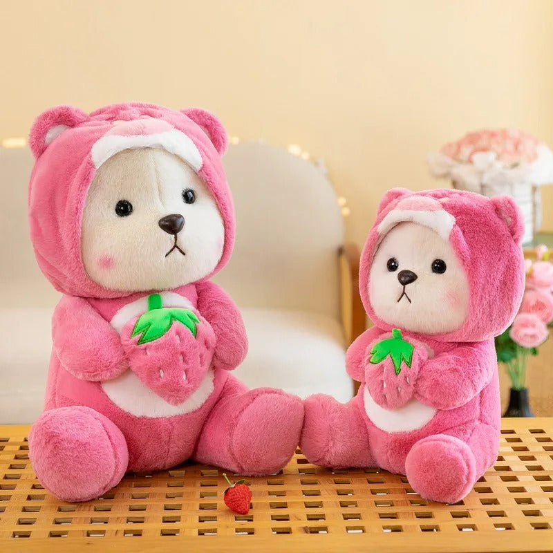 OSITO DISFRAZADO DE LOTSO CON SU FRESA 45 CM 🍓😍