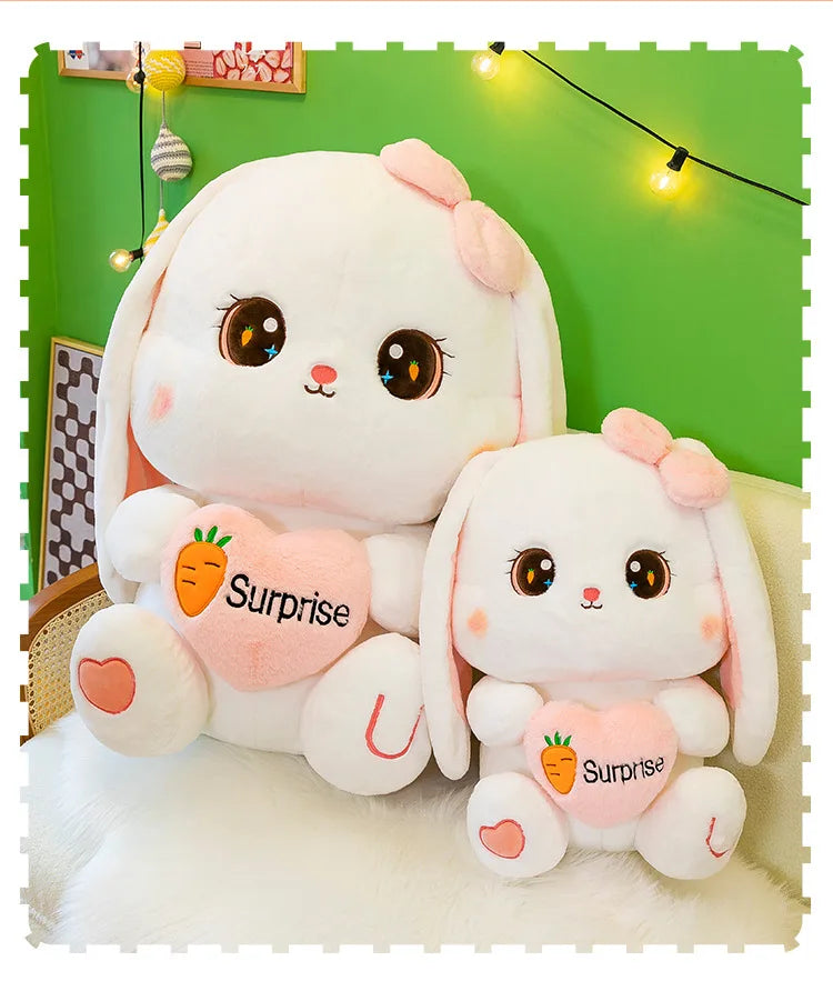 PELUCHE CONEJO KAWAI + RAMITO DE ROSAS ARTIFICIALES 👸💖