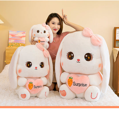 PELUCHE CONEJO KAWAI + RAMITO DE ROSAS ARTIFICIALES 👸💖