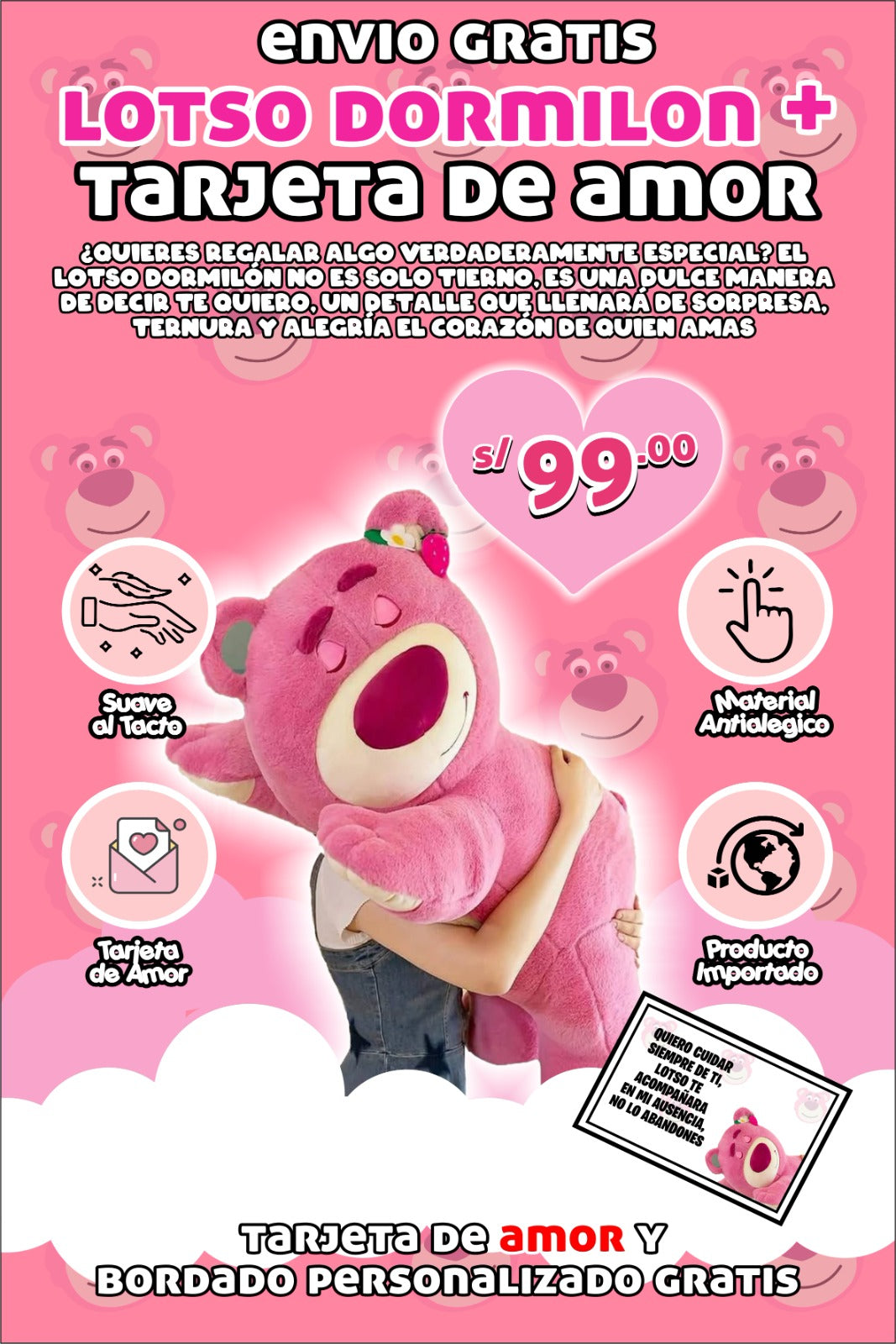 LOTSO DORMILÓN + BORDADO PERSONALIZADO ❤️