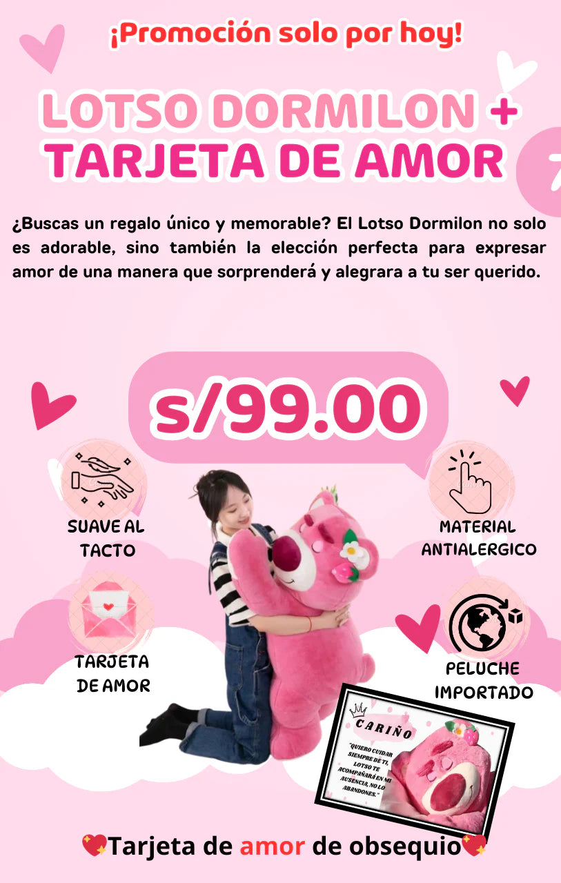 LOTSO DORMILÓN + BORDADO Y SU TARJETA PERZONALIZADA ❤️