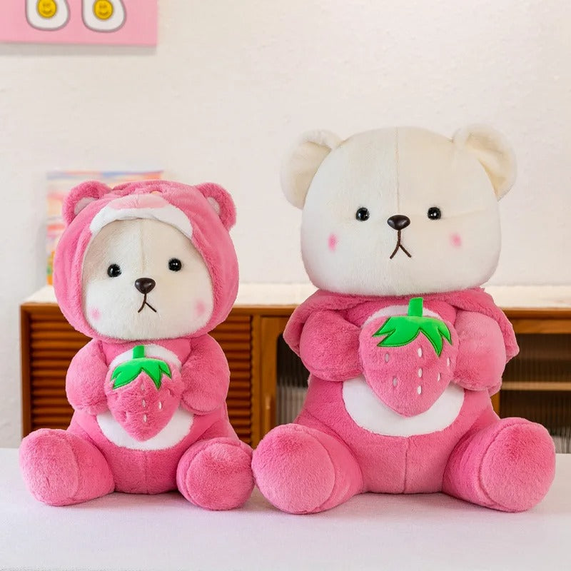 OSITO DISFRAZADO DE LOTSO CON SU FRESA 45 CM 🍓😍
